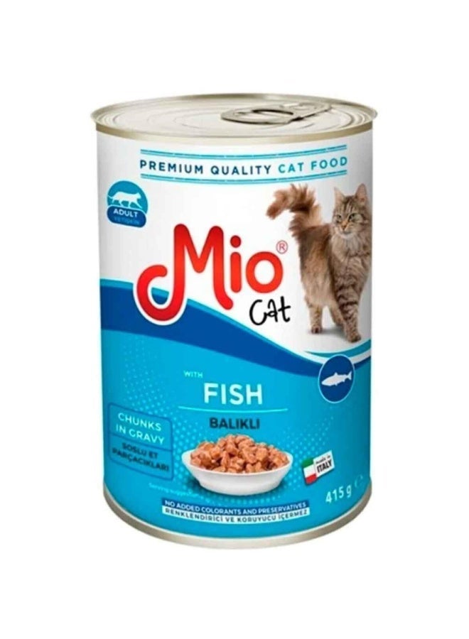 Mio Cat Adult Wet Food Chunks in Gravy with Salmon - 400g Can - Image 3